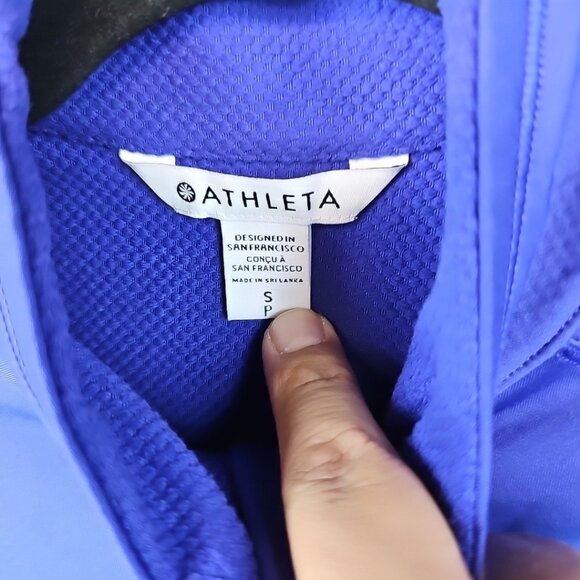 Athleta Speedlight Half Zip Pullover Top Womens Size S Cosmic Blue Athletic - Picture 3 of 7